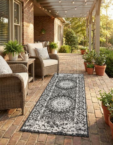 2' x 5' 3 Easy-Clean Traditional Indoor / Outdoor Runner Rug