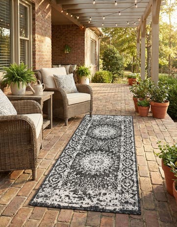 2' x 5' 3 Easy-Clean Traditional Indoor / Outdoor Runner Rug