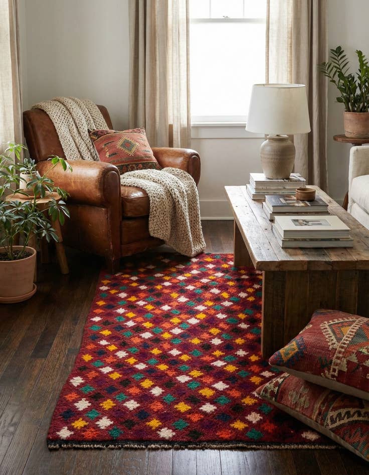 Detail image of 3' x 4' 6  Hand Knotted Balouch Wool Rug