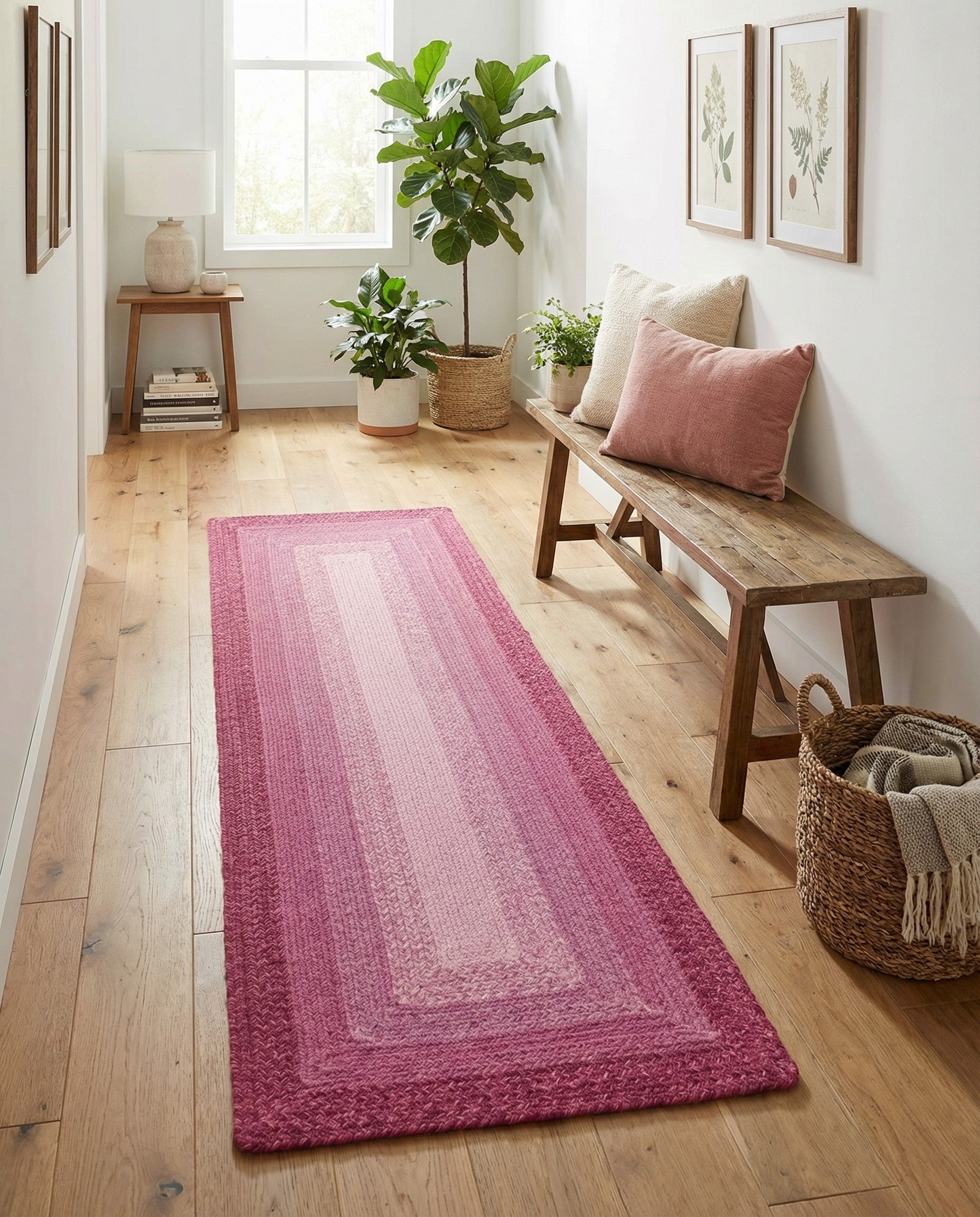  2' x 6' 1  Hand Hand Braided Wool Runner Rug