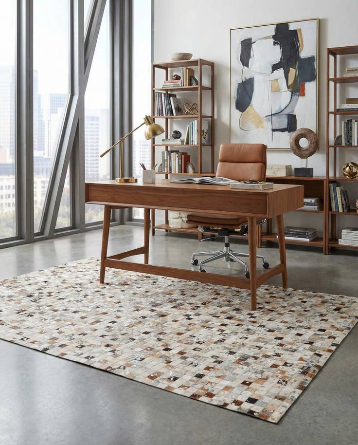 Detail image of 5' 1 x 7' 11 Cowhide Stocks Rug