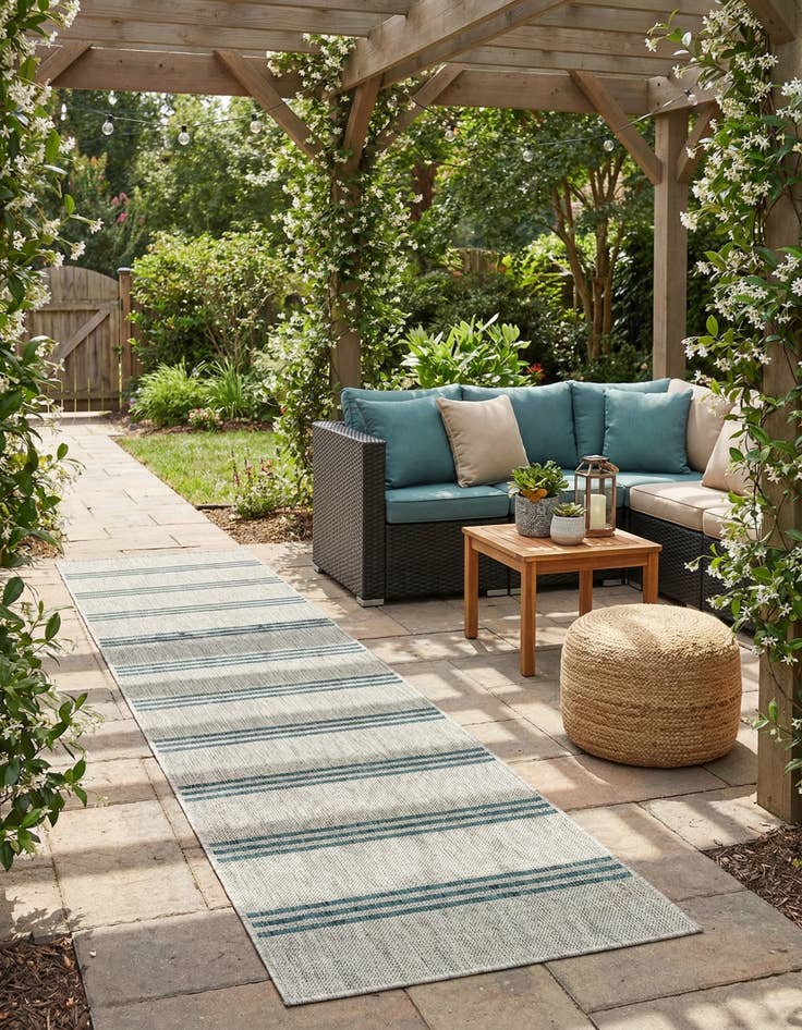 Detail image of 2' x 8' Easy-Clean Jill Zarin Anguilla Indoor / Outdoor Runner Rug
