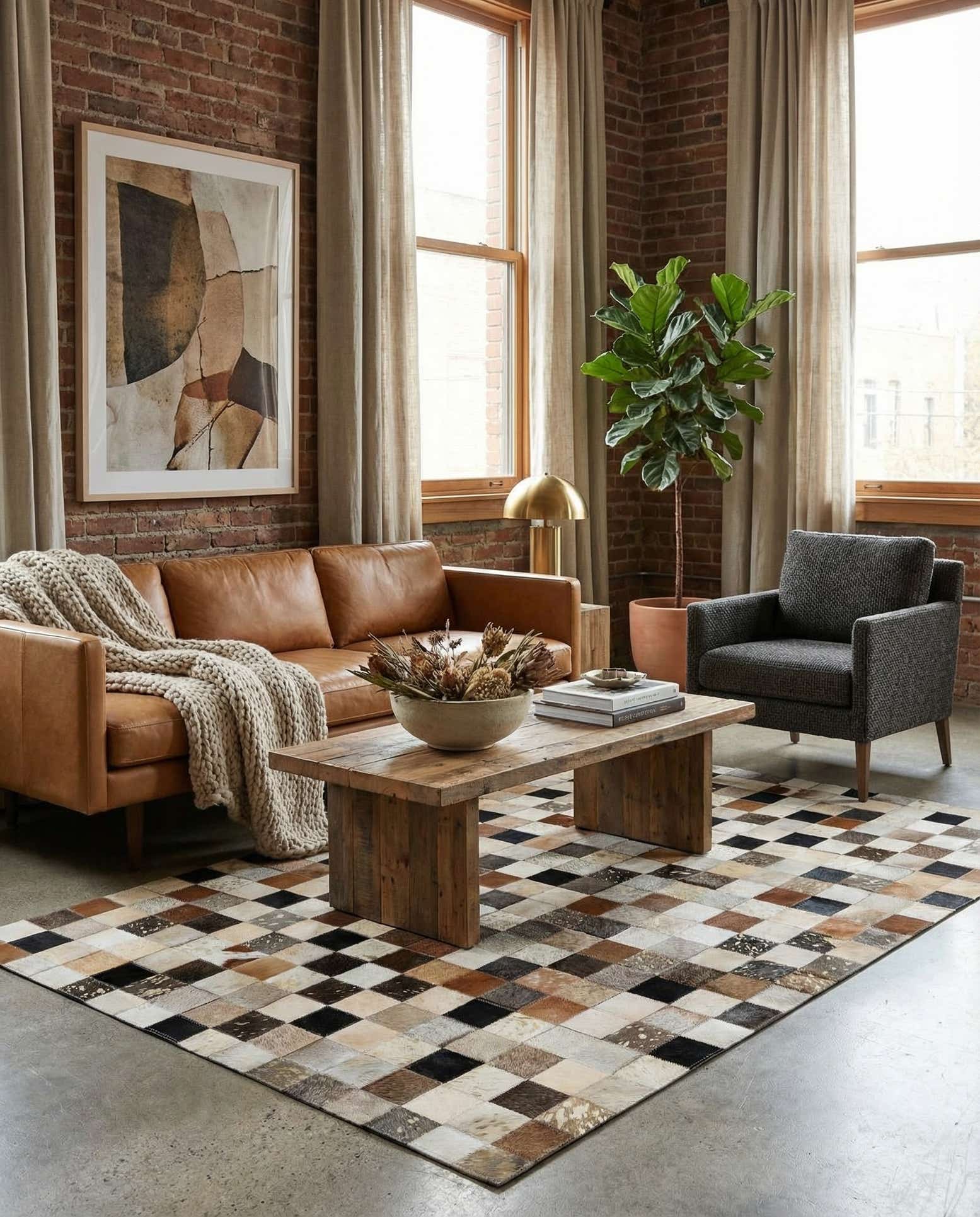 4' 1 x 5' 11 Cowhide - Patchwork Rug