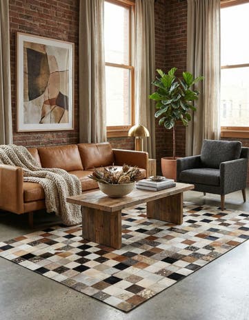 4' 1 x 5' 11 Cowhide - Patchwork Rug