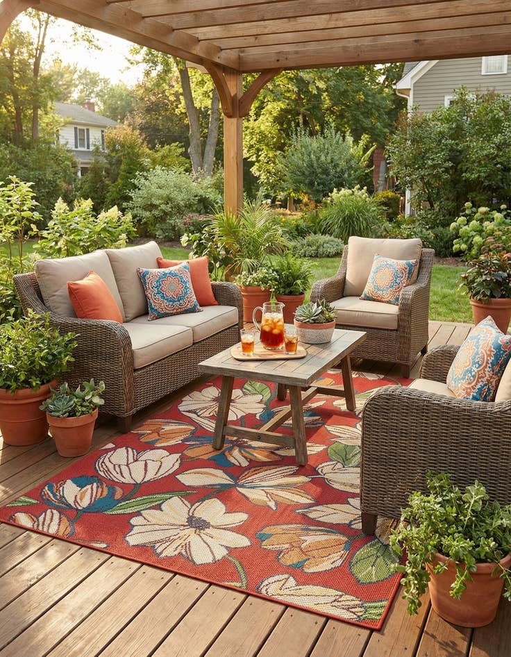 Detail image of 6' x 9'  Washable Baja Indoor / Outdoor Rug