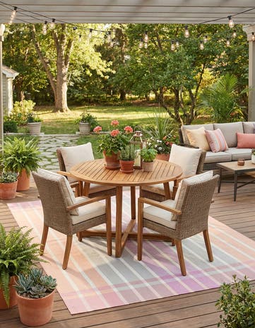 7' 10 x 10' Easy-Clean Ribbon Indoor / Outdoor Rug