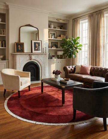 6' 6 x 6' 6 Hand Knotted Darya Wool Round Rug