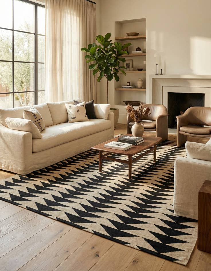 Detail image of  8' 6 x 9' 4  Hand Woven Kilim Modern Wool Rug