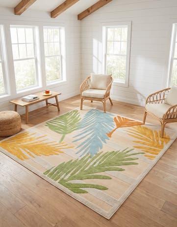 Beige Easy-Clean Aruba Indoor / Outdoor Square Rug
