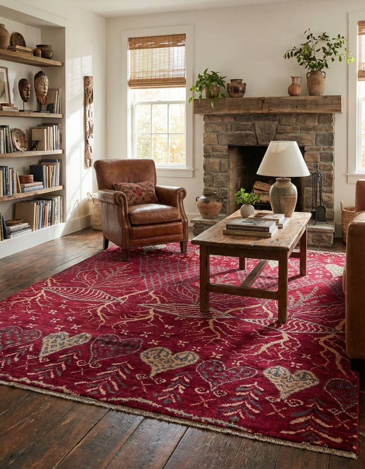 Detail image of 6' 3 x 9' 10  Hand Knotted Balouch Wool Rug