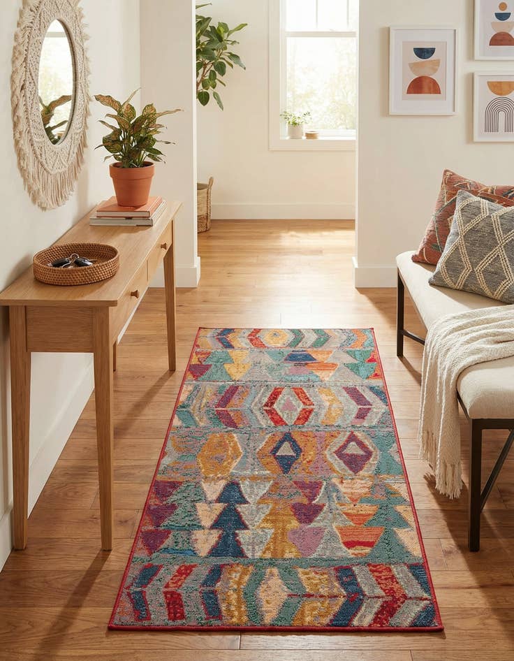 Detail image of 2' 7 x 5' 3 Easy-Clean Modern Indoor / Outdoor Runner Rug