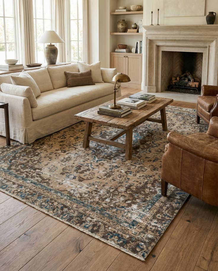Detail image of 7' x 8' 8 Hand Knotted Ultra Vintage Persian Wool Rug