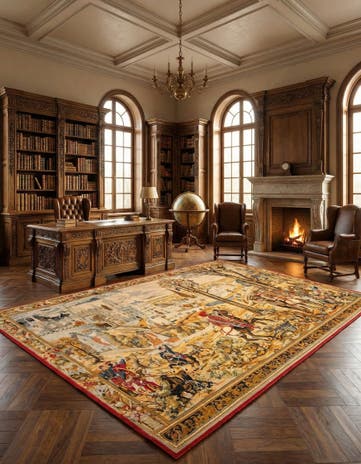 9' 4 x 15' 2 Hand Knotted Needle Point Rug