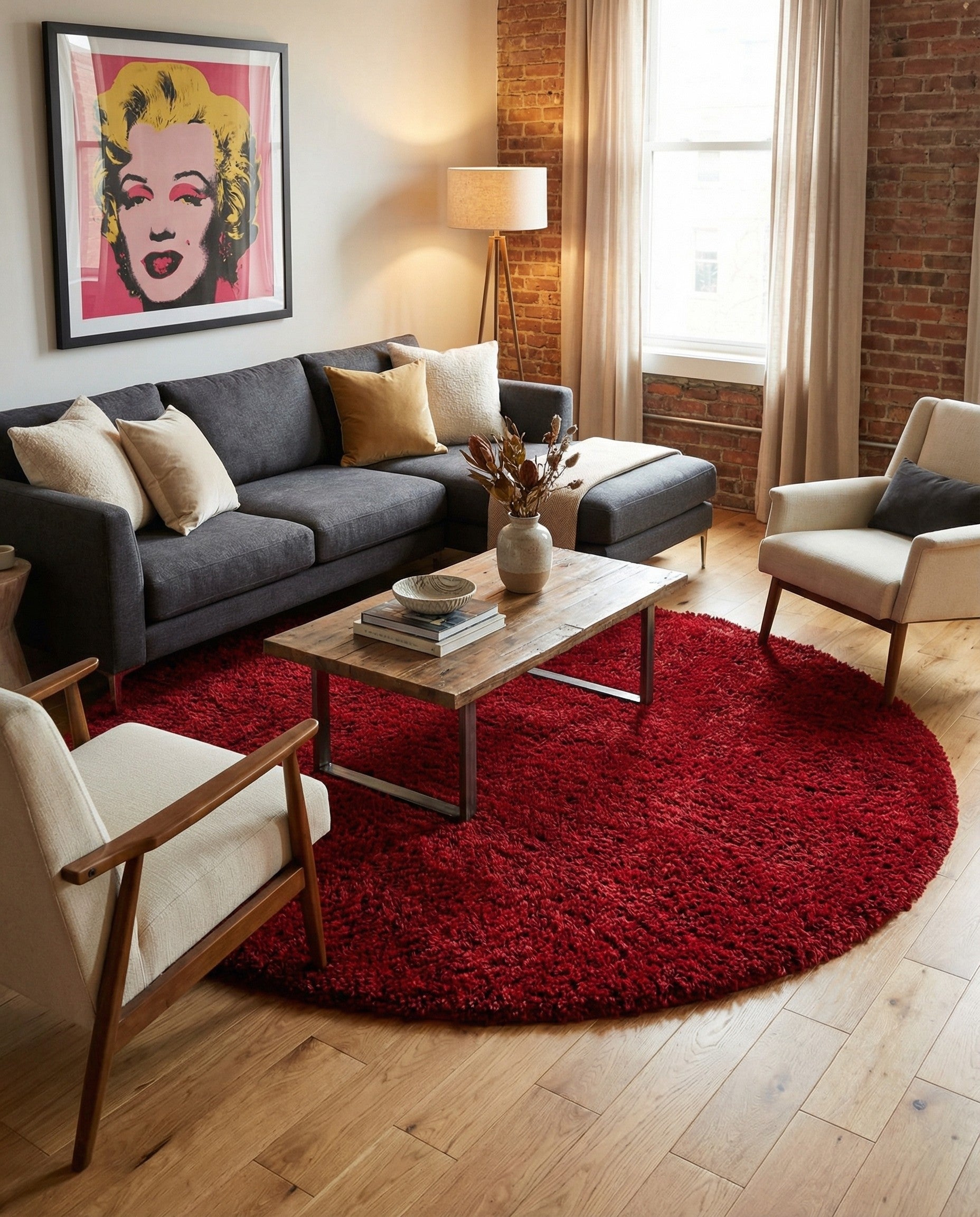  7' 10 x 7' 10 Marilyn Monroe&trade; Shag Round Rug