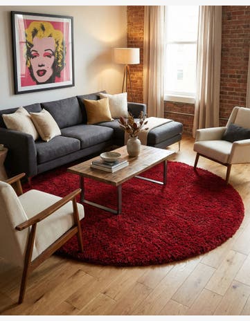 Lipstick Marilyn Monroe™ Shag Round Rug