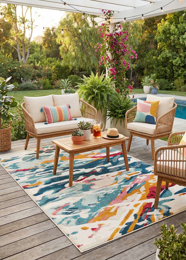5' 3 x 8' Easy-Clean Casablanca Indoor / Outdoor Rug