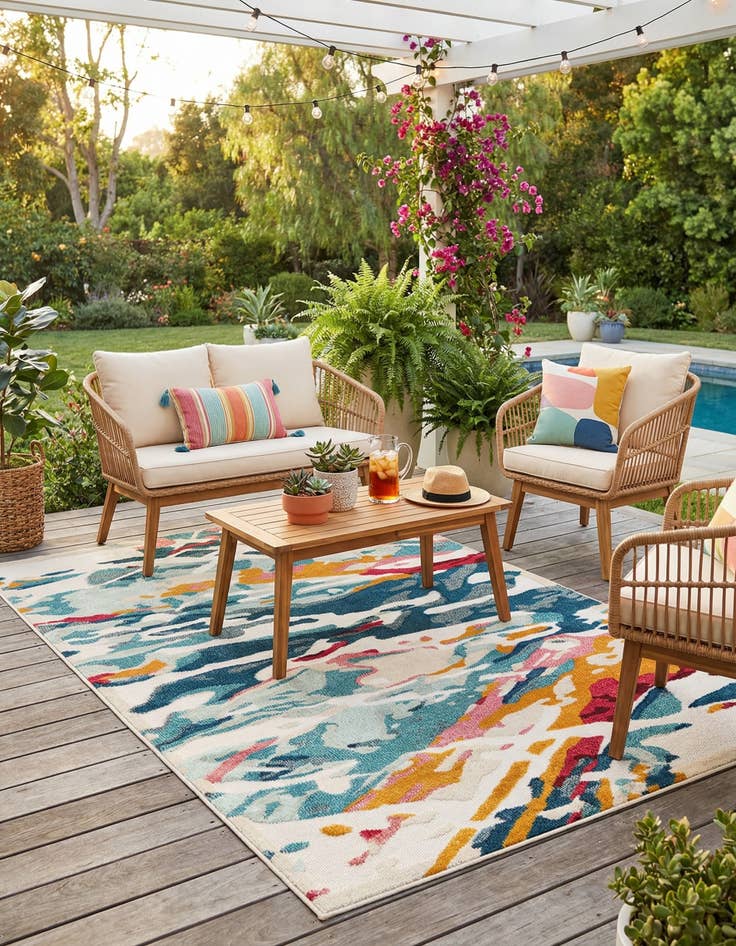 Detail image of 5' 3 x 8'  Washable Casablanca Indoor / Outdoor Rug