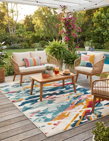 5' 3 x 8' Easy-Clean Casablanca Indoor / Outdoor Rug