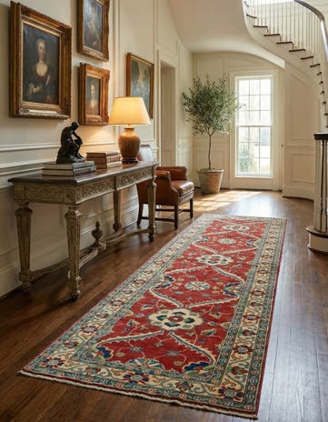 2' 9 x 9' 9 Hand Knotted Kazak Runner Rug
