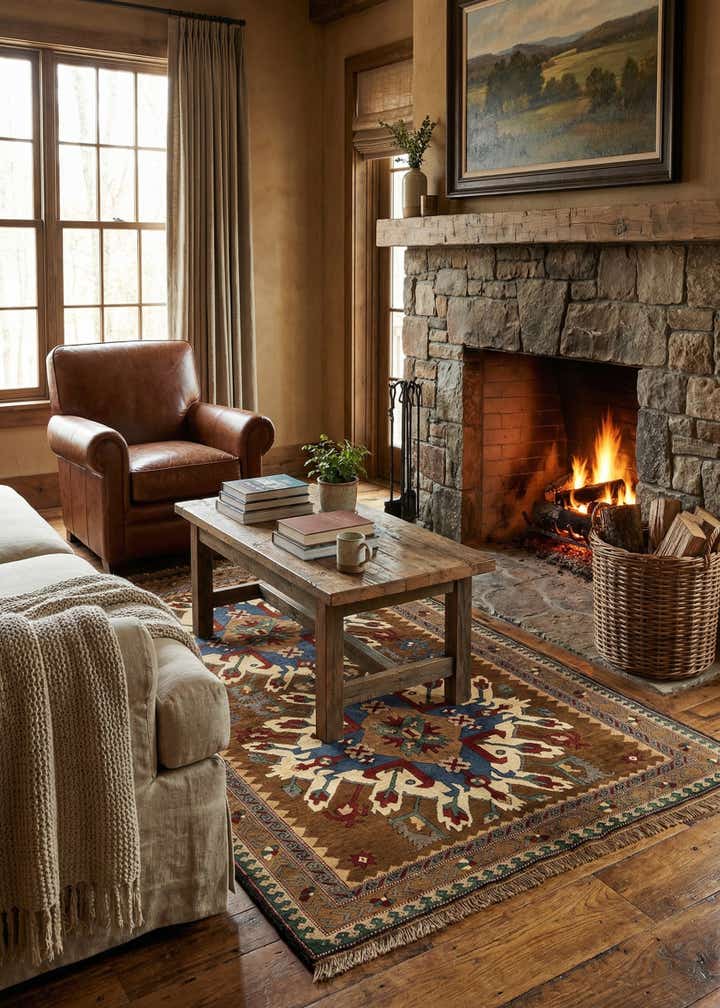 4' 9 x 7' 3 Hand Knotted Kars Wool Rug