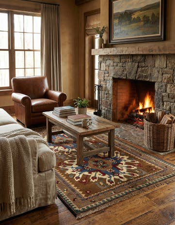 4' 9 x 7' 3 Hand Knotted Kars Wool Rug