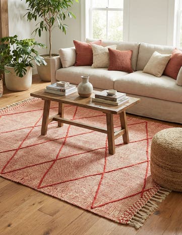 4' 9 x 8' 5 Hand Knotted Moroccan Wool Rug