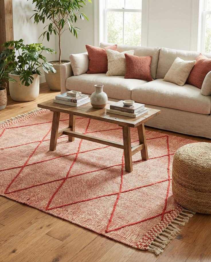 Detail image of 4' 9 x 8' 5 Hand Knotted Moroccan Wool Rug