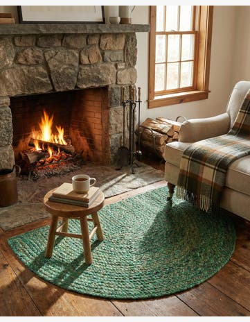 2' 2 x 3' 7 Handmade Braided Chindi Hearth Rug