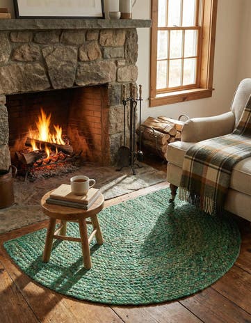 2' 2 x 3' 7 Handmade Braided Chindi Hearth Rug
