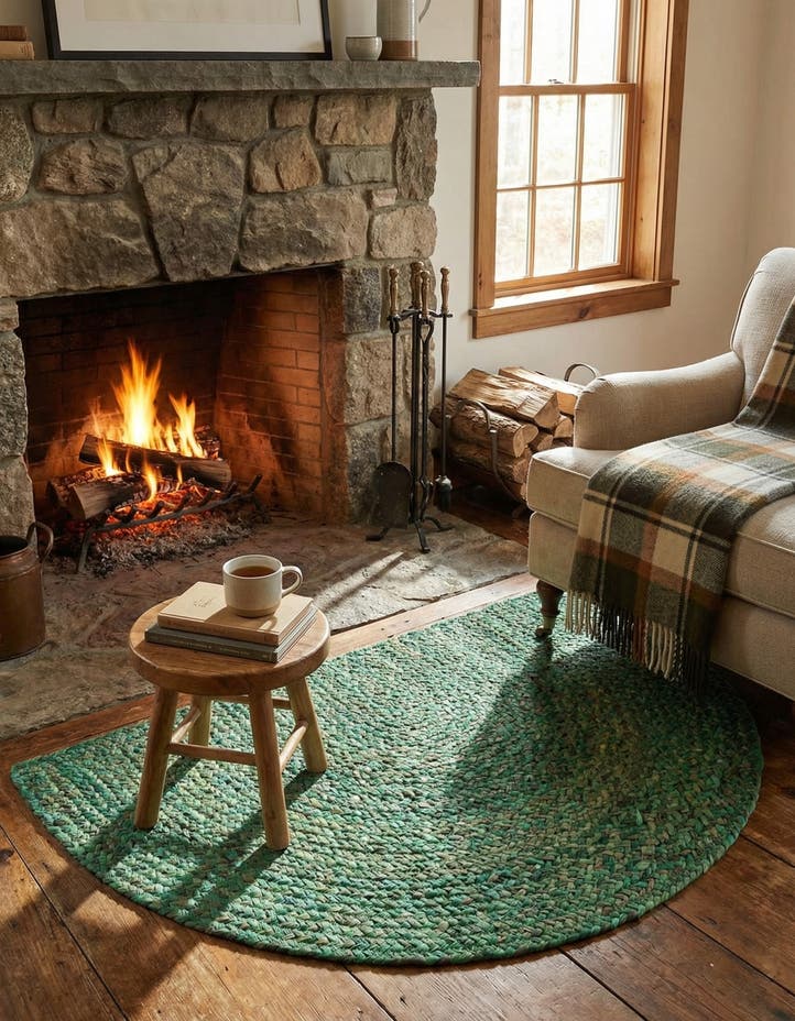 2' 2 x 3' 7 Handmade Braided Chindi Hearth Rug