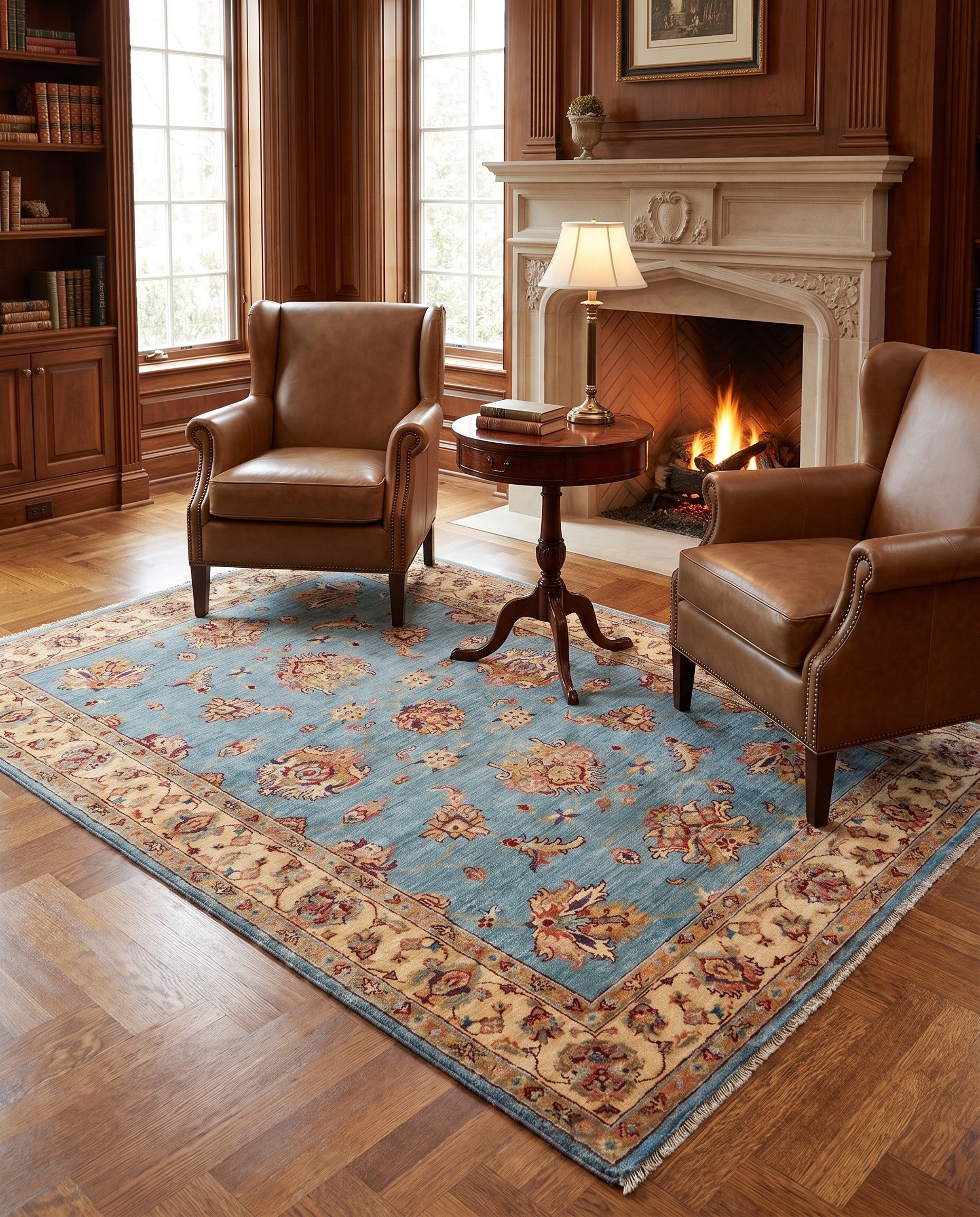 4' x 6' 4 Hand Knotted Pershawar Ziegler Rug