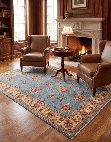4' x 6' 4 Hand Knotted Pershawar Ziegler Rug