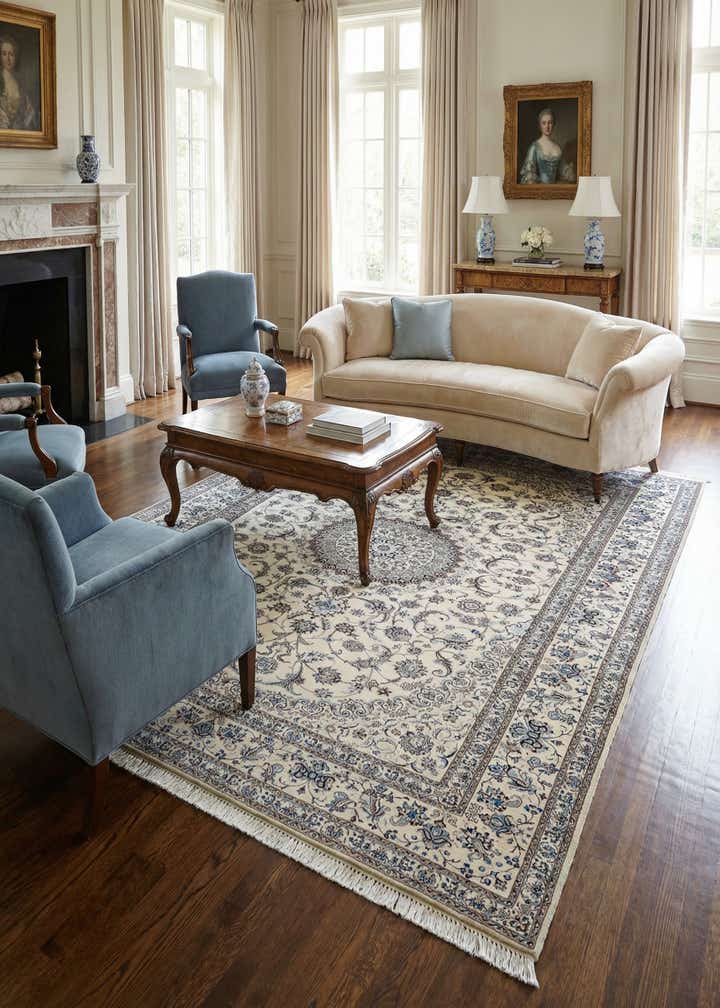 6' 10 x 10' 2 Hand Knotted Nain Rug