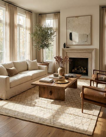6' 3 x 8' 7 Hand Knotted Moroccan Wool Rug
