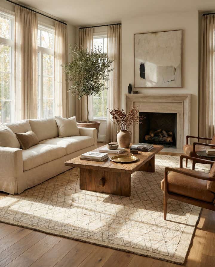 6' 3 x 8' 7 Hand Knotted Moroccan Wool Rug