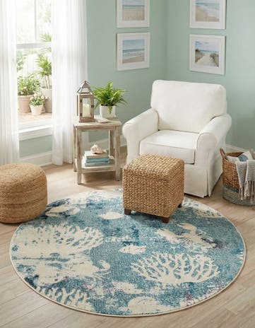 5' 3 x 5' 3 Washable Amalfi Round Rug