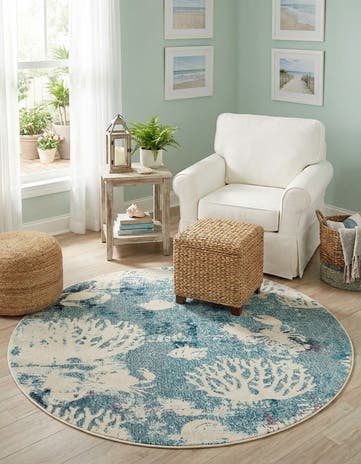 5' 3 x 5' 3 Washable Amalfi Round Rug