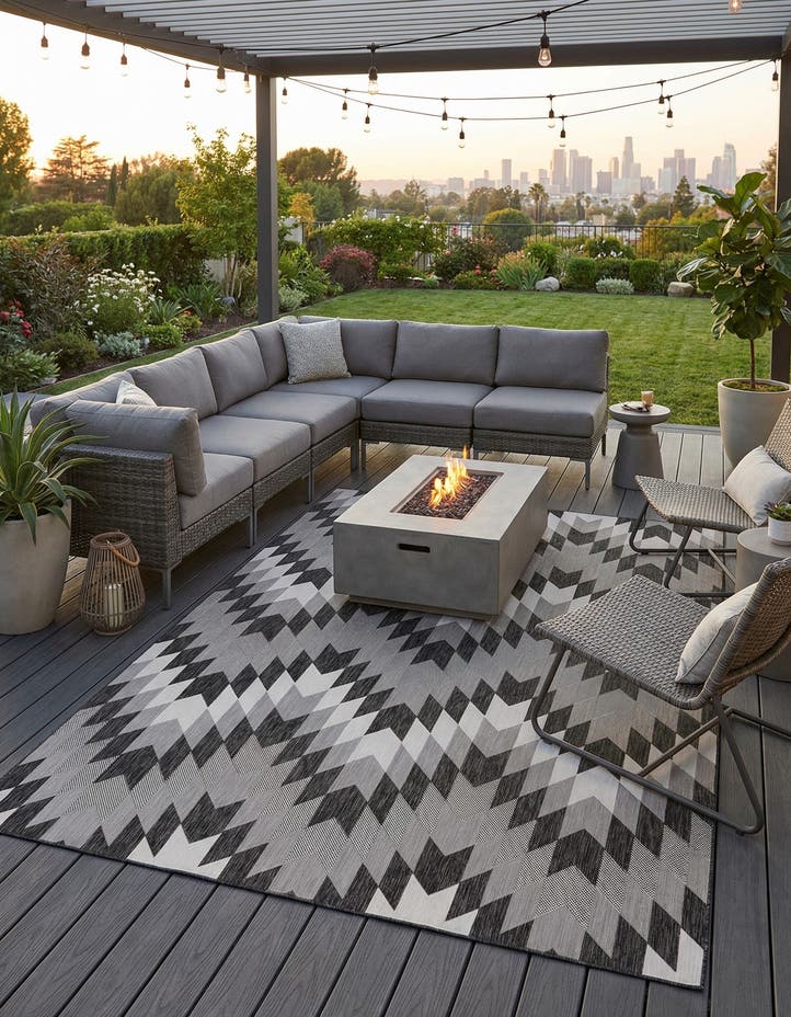 10' x 14' Easy-Clean Modern Indoor / Outdoor...