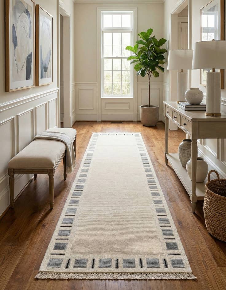 Detail image of 2' 8 x 9' 8  Hand Knotted Darya Wool Runner Rug