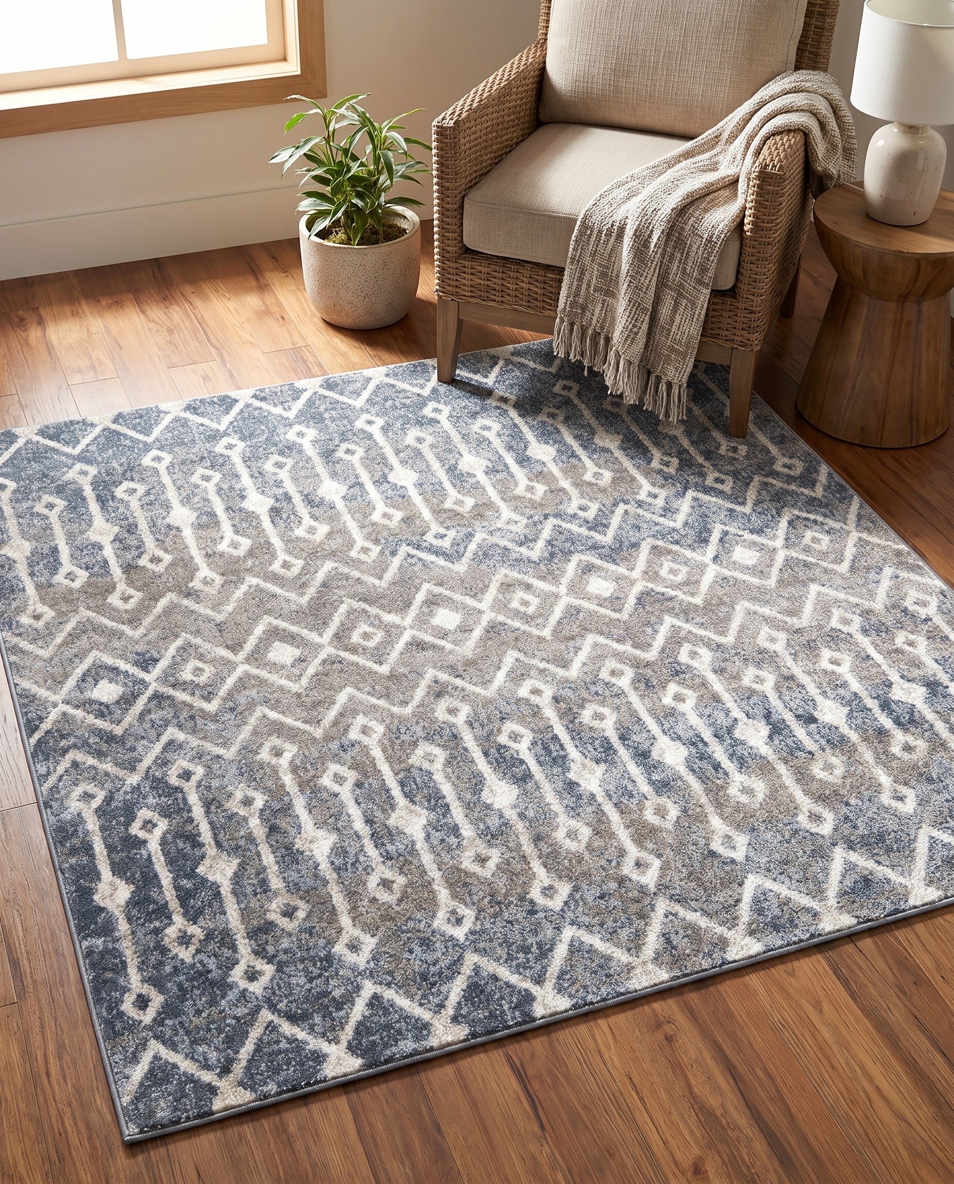 5' 3 x 5' 3 Bohemian Trellis Square Rug