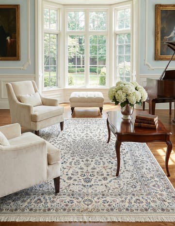 4' 4 x 7' Hand Knotted Nain Rug