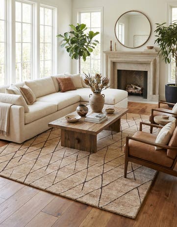 Camel Brown Atlas Moroccan Wool Rug