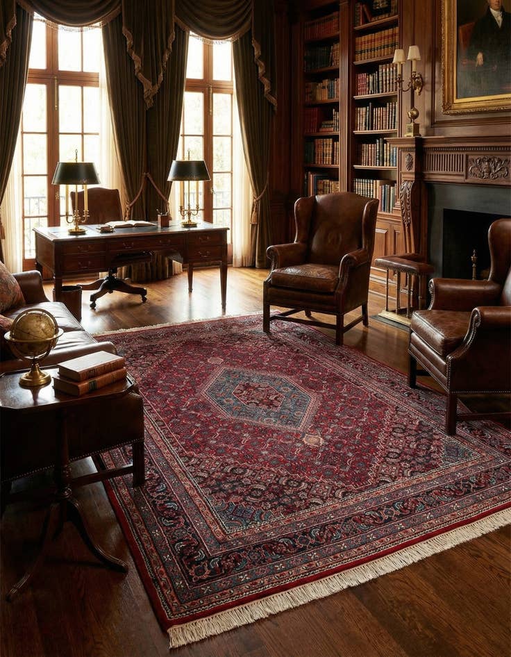 Detail image of  5' 8 x 8' 1  Hand Knotted Bidjar Wool Rug