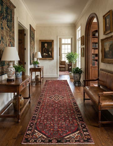 2' 7 x 9' 5 Hamedan Wool Runner Rug