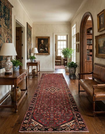 2' 7 x 9' 5 Hamedan Wool Runner Rug