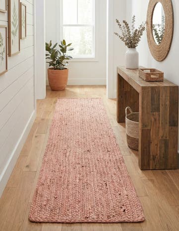 1' 2 x 8' Handmade Braided Jute Table Runner Rug