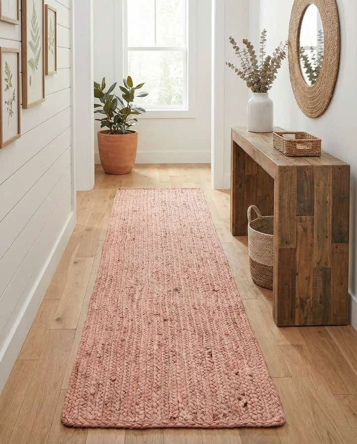 1' 2 x 8' Handmade Braided Jute Table Runner Rug