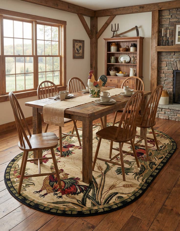 Detail image of 5' 3 x 8' Country Oval Rug