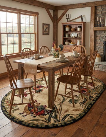 5' 3 x 8' Pastoral Oval Rug