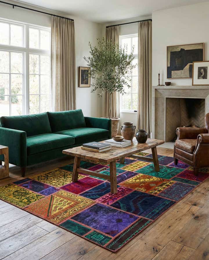 5' 9 x 8' Hand Knotted Ultra Vintage Persian Wool Rug